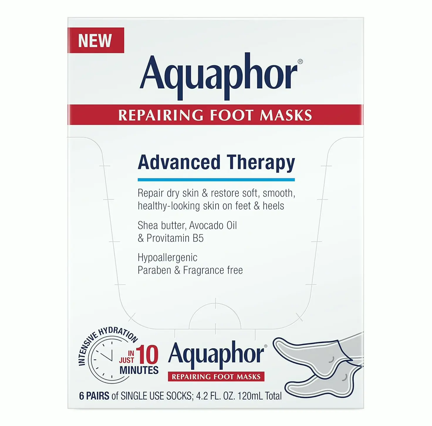Aquaphore Repairing Foot Wraps, Hydrating Socks, Pack of 6