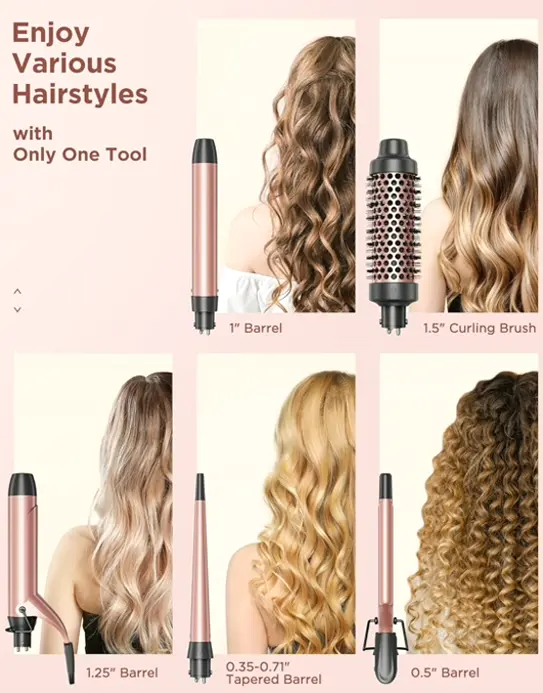 Wavytalk 5-in-1 Styling Iron Set with Switchable Wands