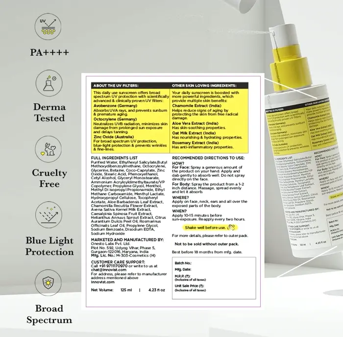 Hydrating Sunscreen Spray | SPF 60 PA++++ | Water Resistant