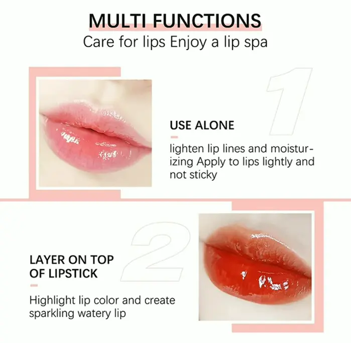 Hydrating Lip Oil: Berry Flavored, Non-Sticky Balm 0.2 OZ