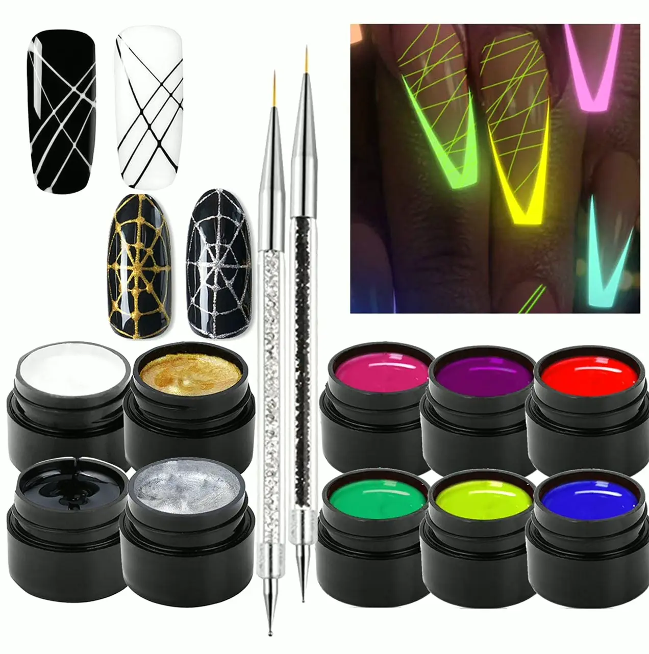 Ten Hues Luminous Spider Gel Nail Kit