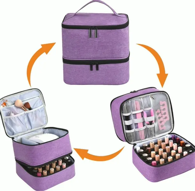 Nail Organizer Bag Holds Thirty Bottles 15 ml with Nail and Storage