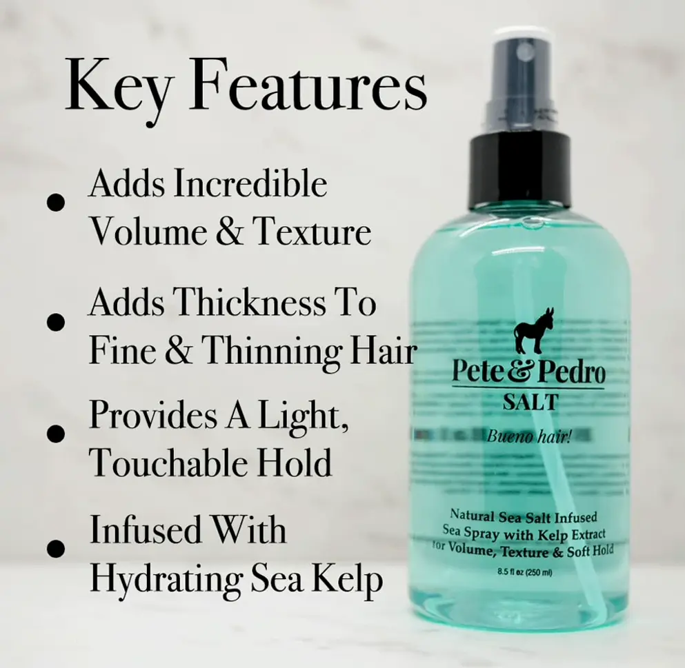 Pete & Pedro Salt Spray for Hair, Boosts Volume