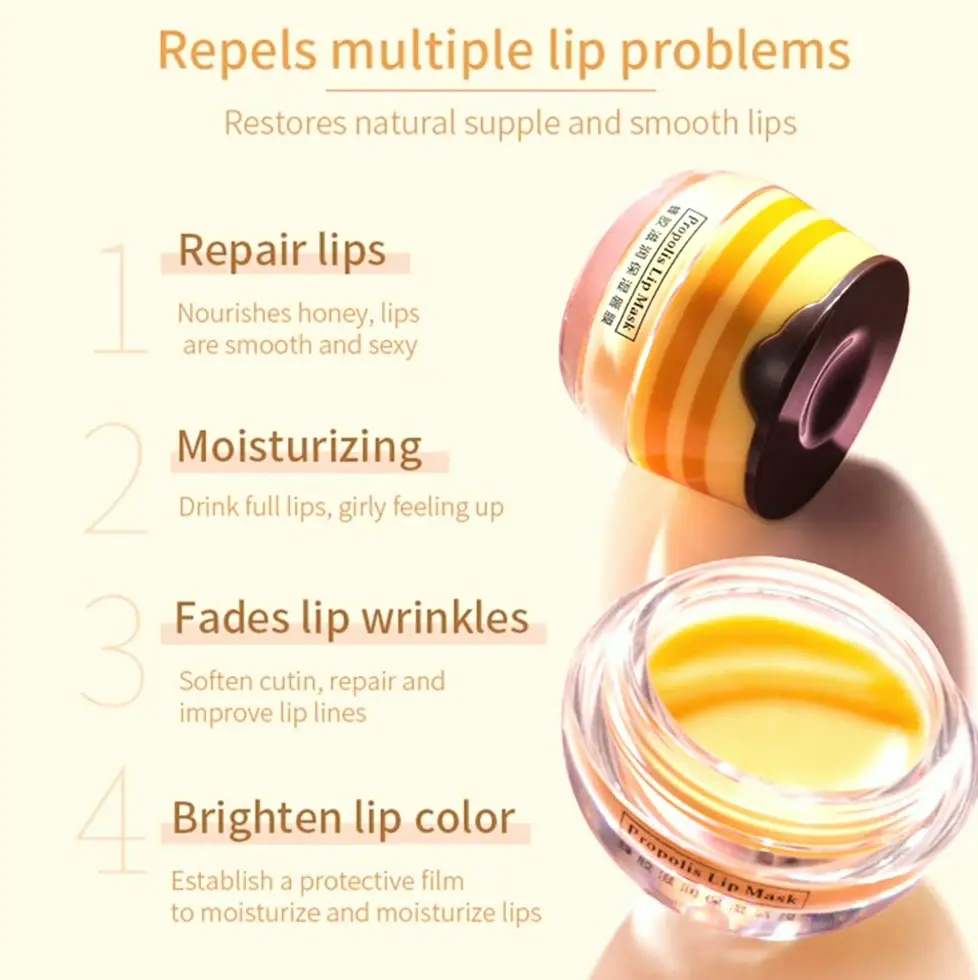 Lip Balm Sweet Container, Bee Glue Moisturizing Lip Mask