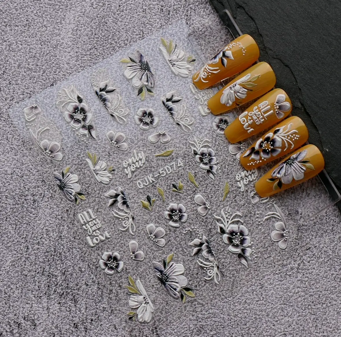 3D Spring Floral Nail Design Stickers