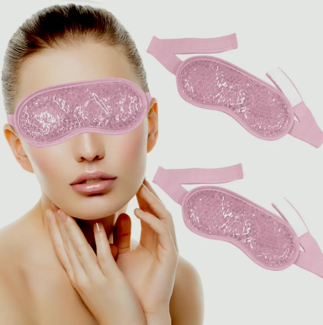 Gel Eye Mask, Reusable Cold Therapy 2-Pack (Pink)
