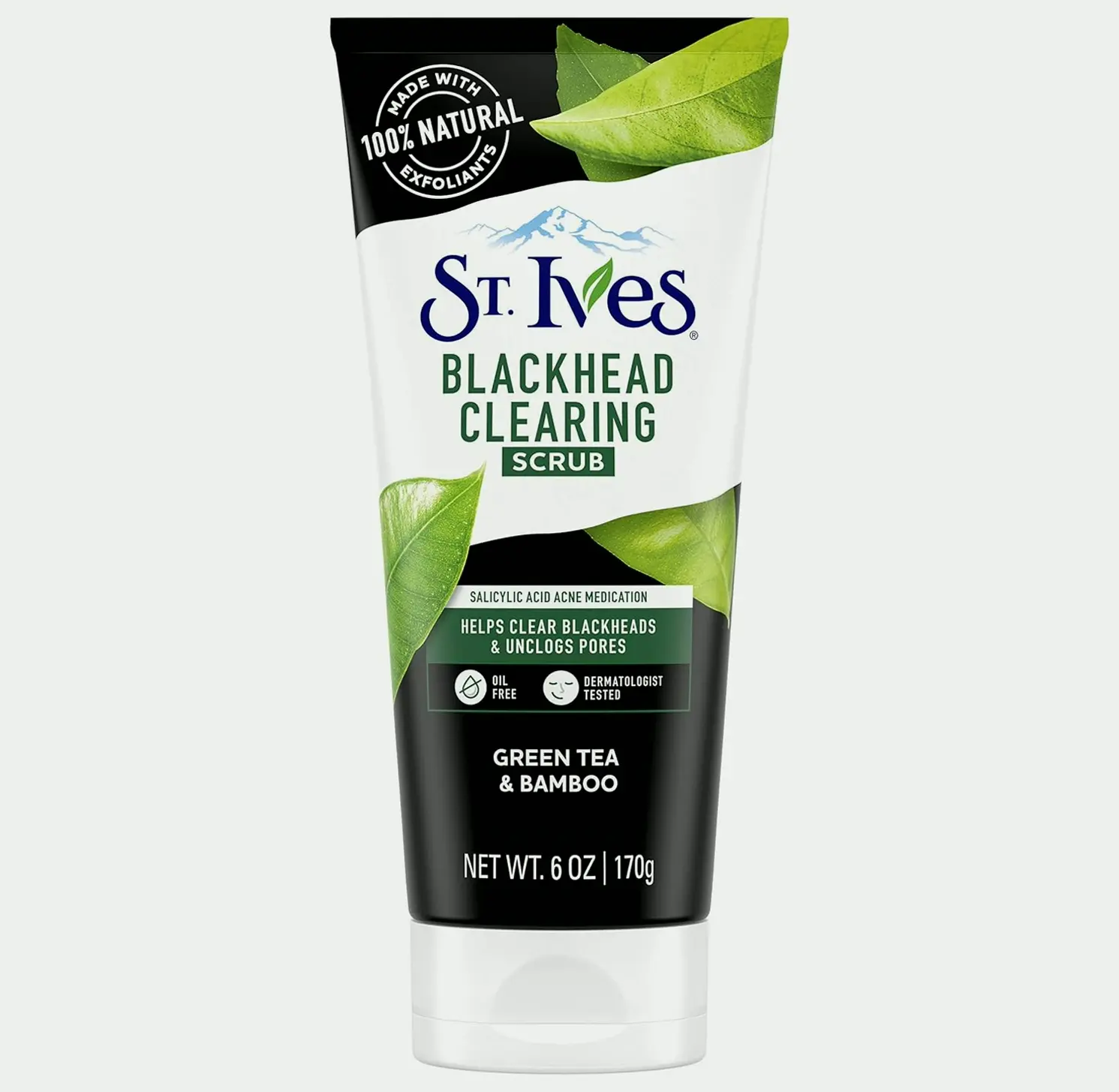 St. Ives Blackhead Removal Scrub, Green Tea & Bamboo, Acne Treatment 6 Fl oz