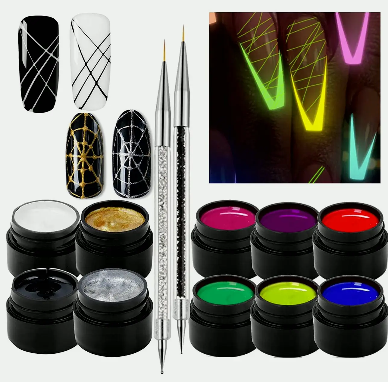 10 Hues Luminous Spider Gel for DIY Nail Art