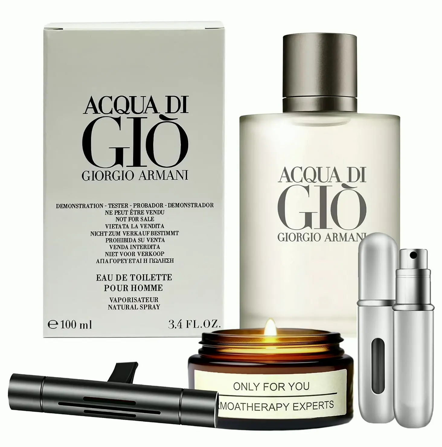 Aqua Di Gio Fragrance Set including Lavender Soy Candle