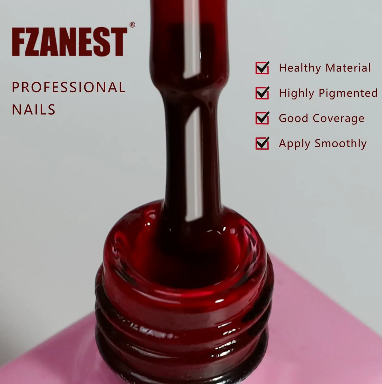 Jelly Dark Red Polish Nail Design