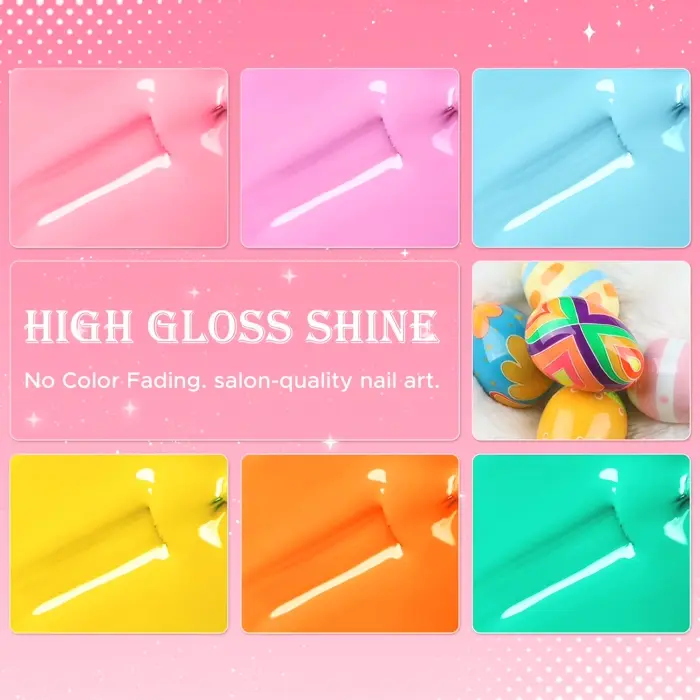 Summer Nail Gel Nail Kit, 6 Soft Colors