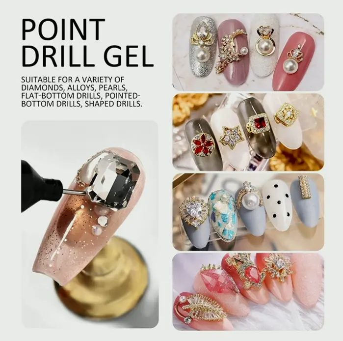 Ownest 2 Pieces Nail Glue Stick Resin Polishing Tool, Adhesive Decorative Crystal Diamond Accessory, Need Light - 10ml