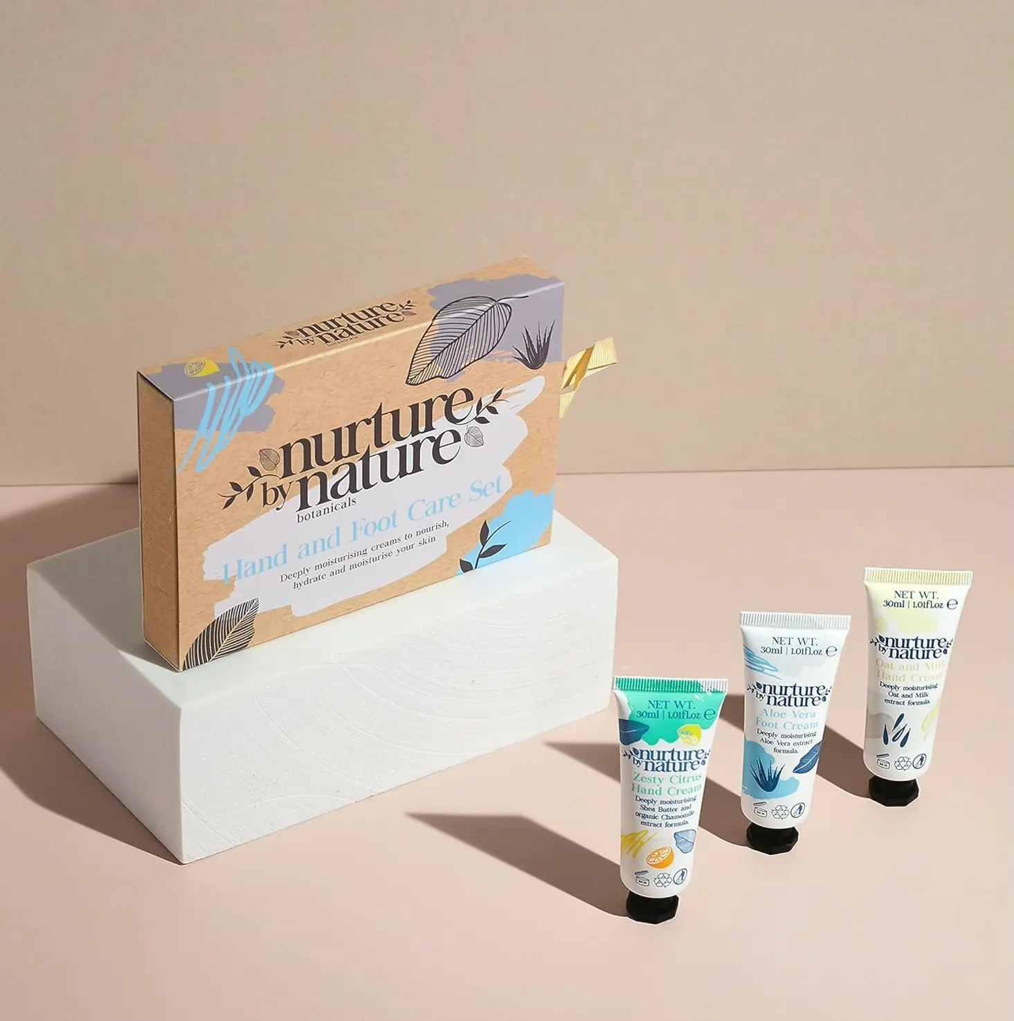 Nurture by Nature Hand & Foot Lotion Bundle: Giftable, Moisturizing, Portable Size