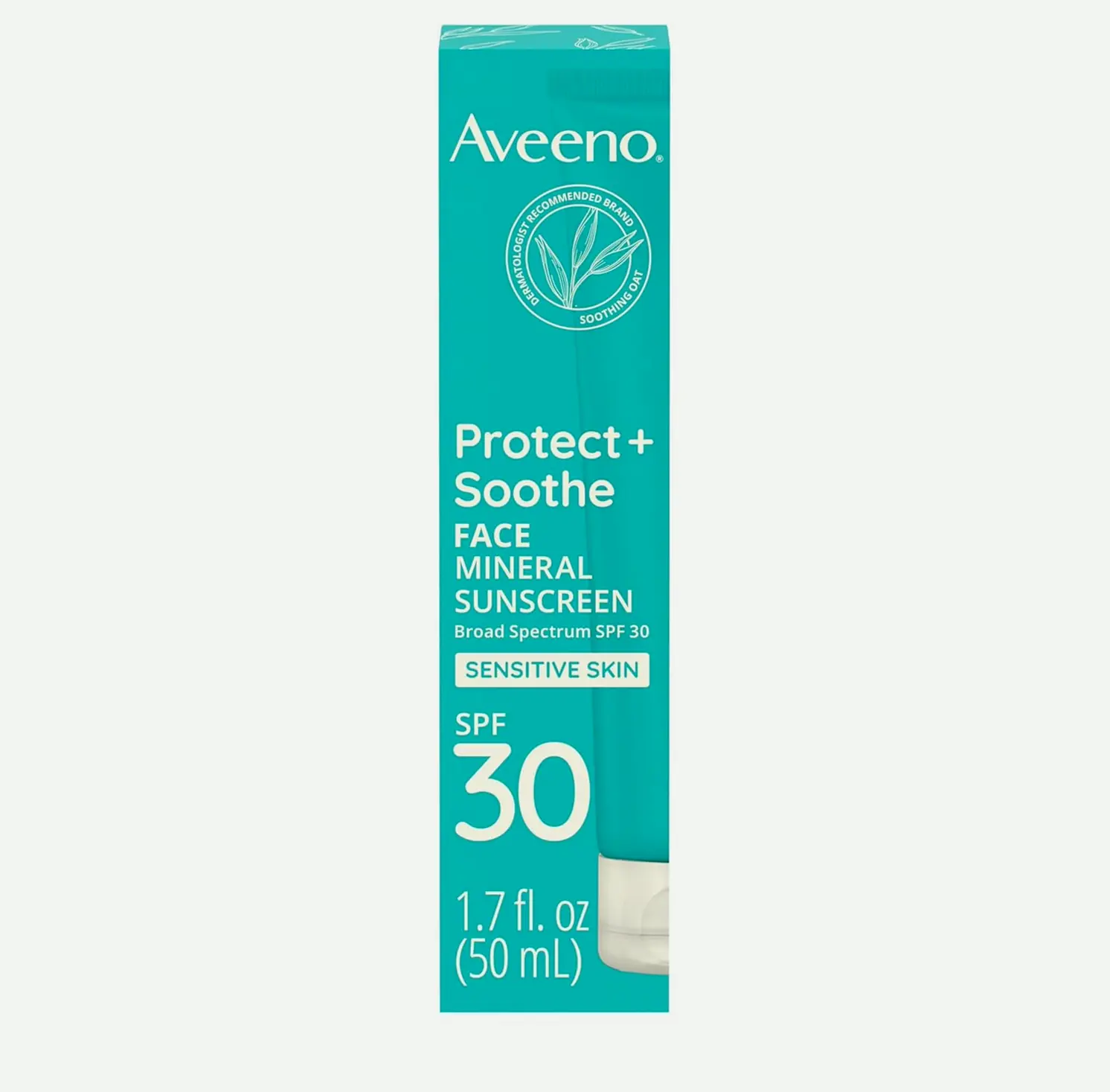 Aveeno Shield + Soothe Face Natural Sunscreen SPF 30, Weightless, Water-Resistant, 1.7 fl. oz.