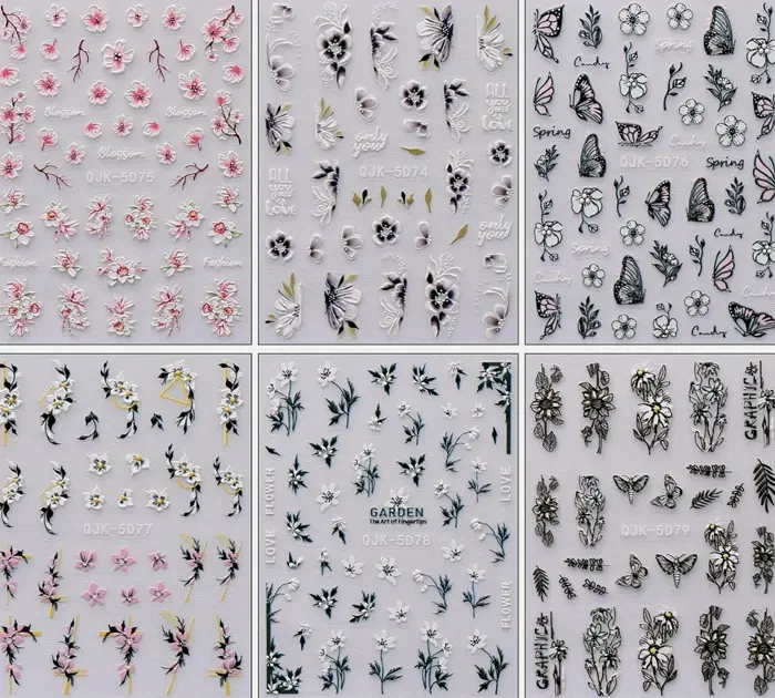 3D Spring Floral Nail Design Stickers