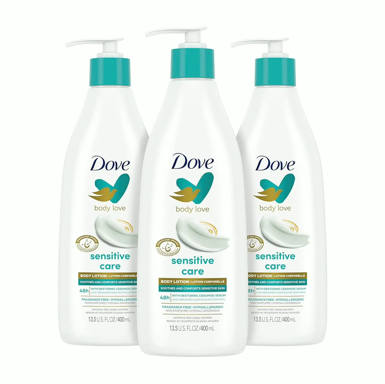 Dove's Sensitive Skin Lotion Set of 3 with Ceramide Complex