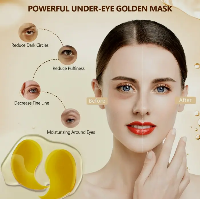 Pack 24K Eye Masks, 30 Pairs, Hydrating Treatment