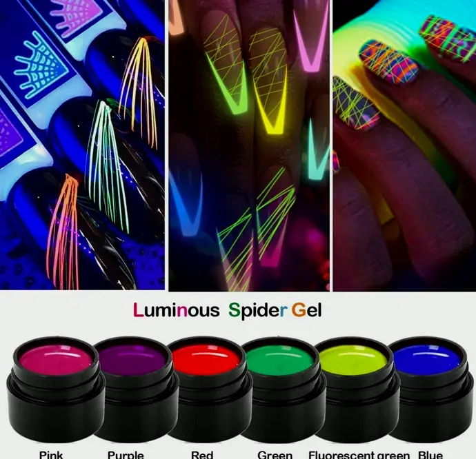 10 Hues Luminous Spider Gel for DIY Nail Art