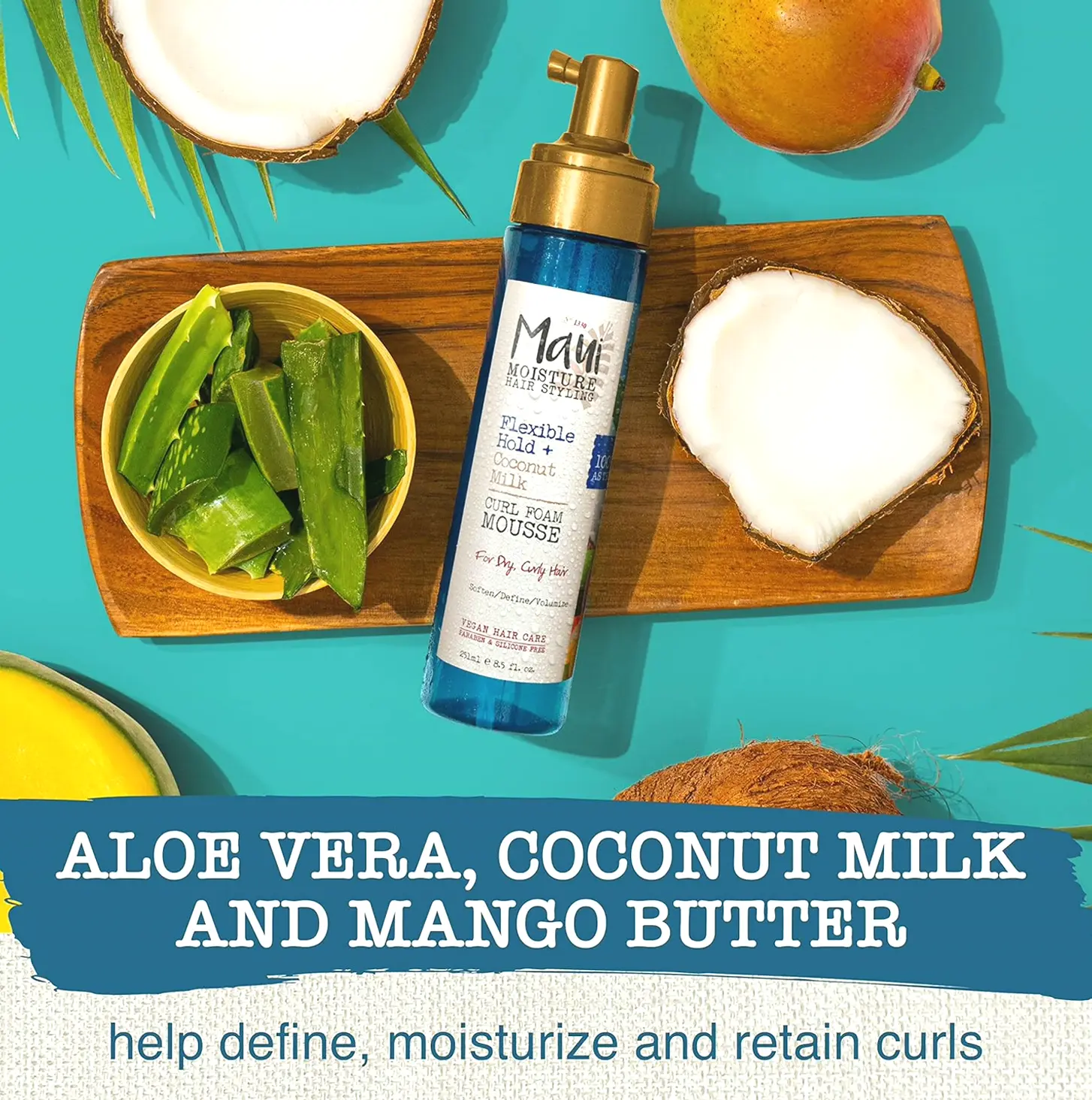 Maui Curl Flexible Styling Mousse Ideal for Curls, 8.5 oz