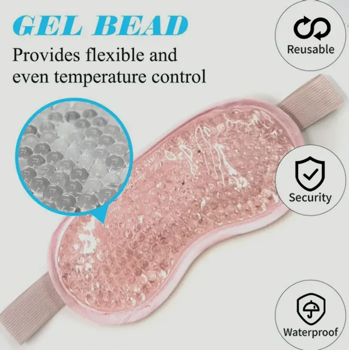 Gel Eye Mask, Reusable Cold Therapy 2-Pack (Pink)