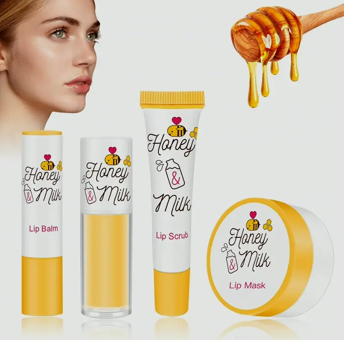 Four-Piece Honeycomb Milk Lip Care Set