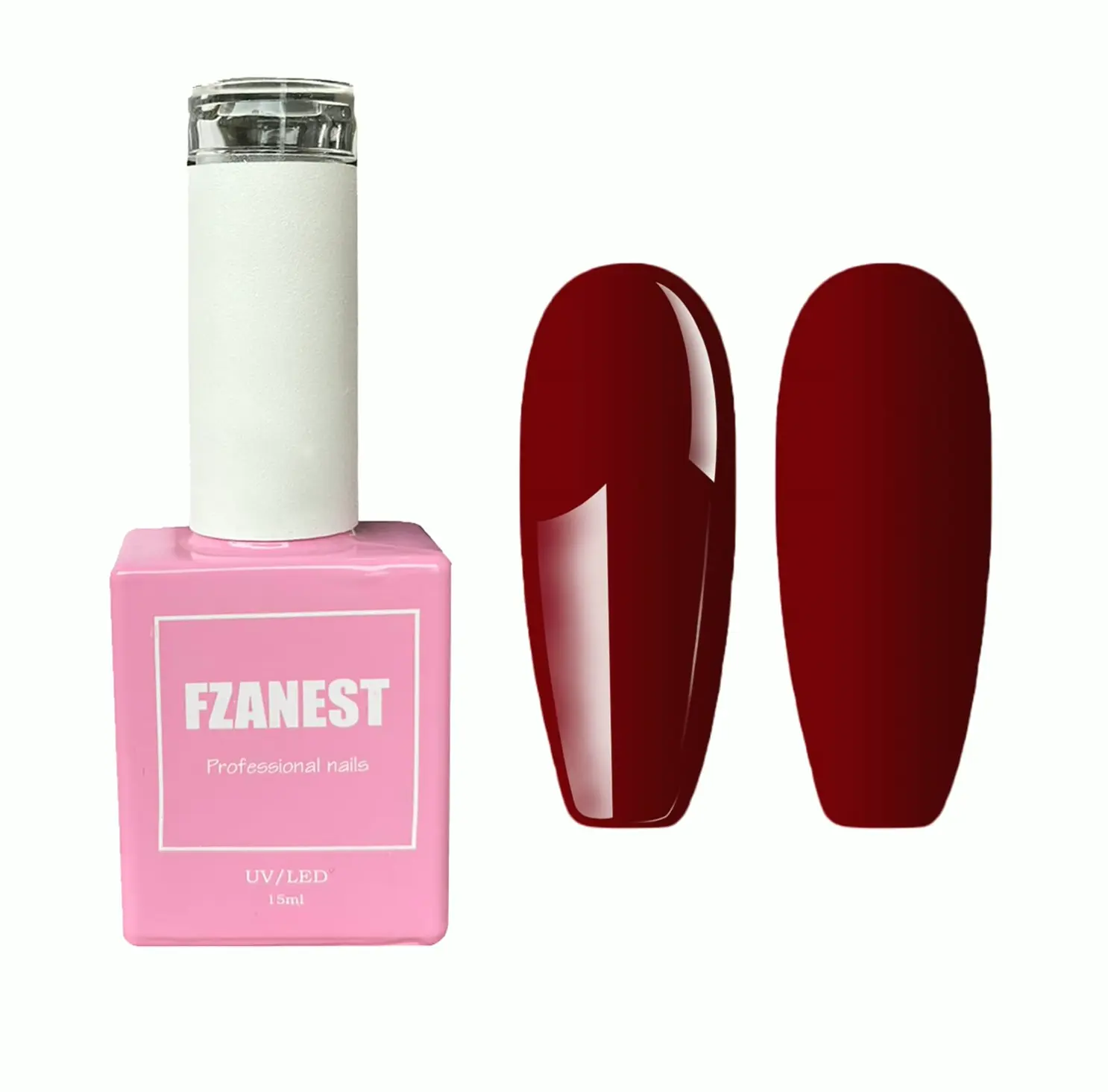 Jelly Dark Red Polish Nail Design