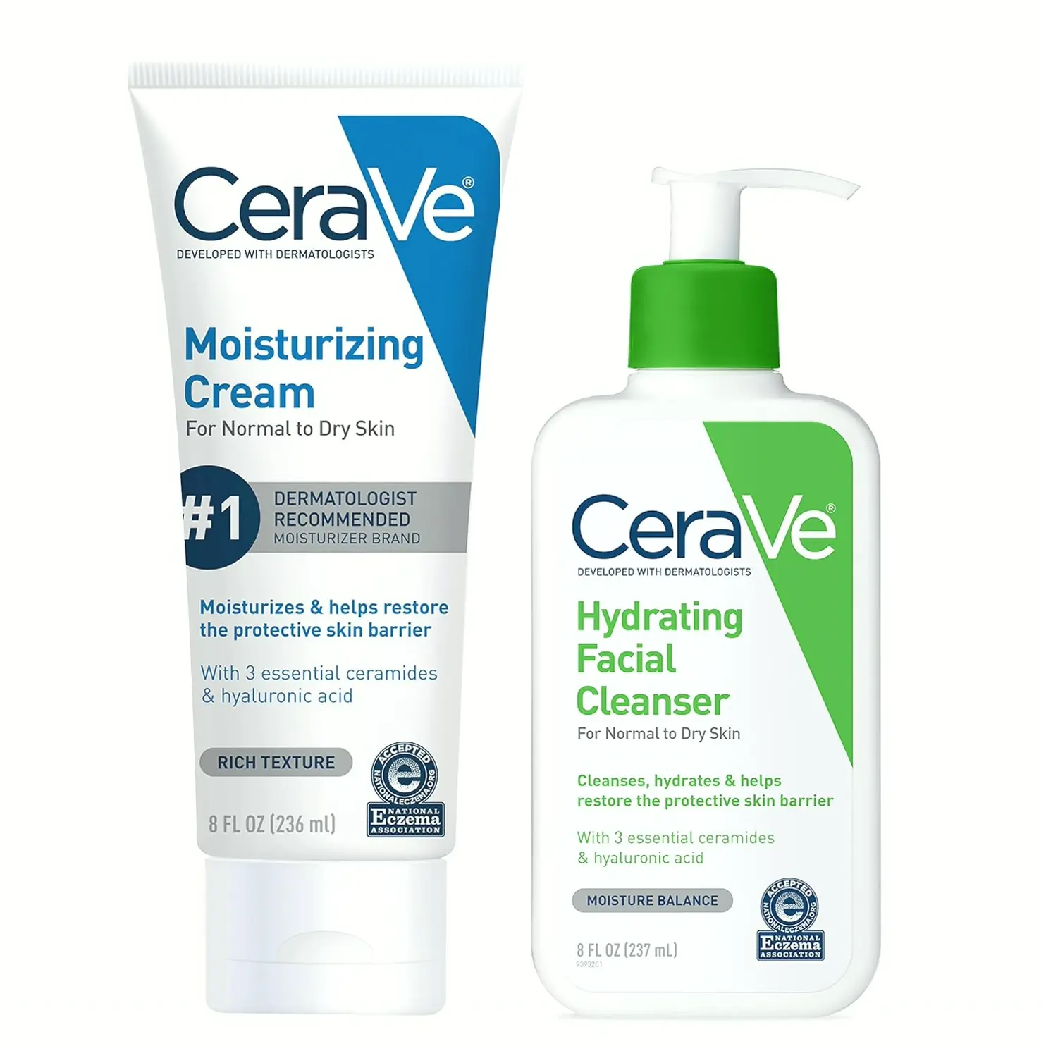 CeraVe Moisturizing Skincare Set | 8oz Lotion & Face Wash