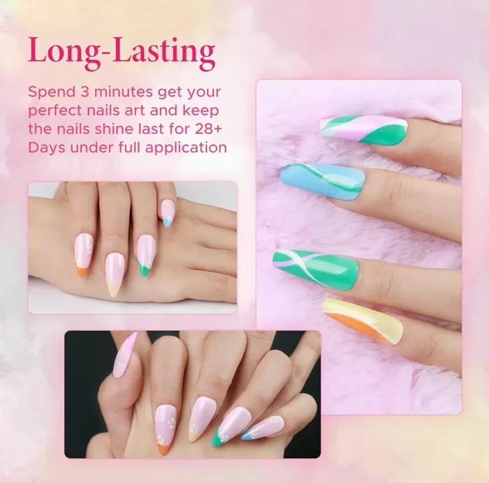 Summer Nail Gel Nail Kit, 6 Soft Colors