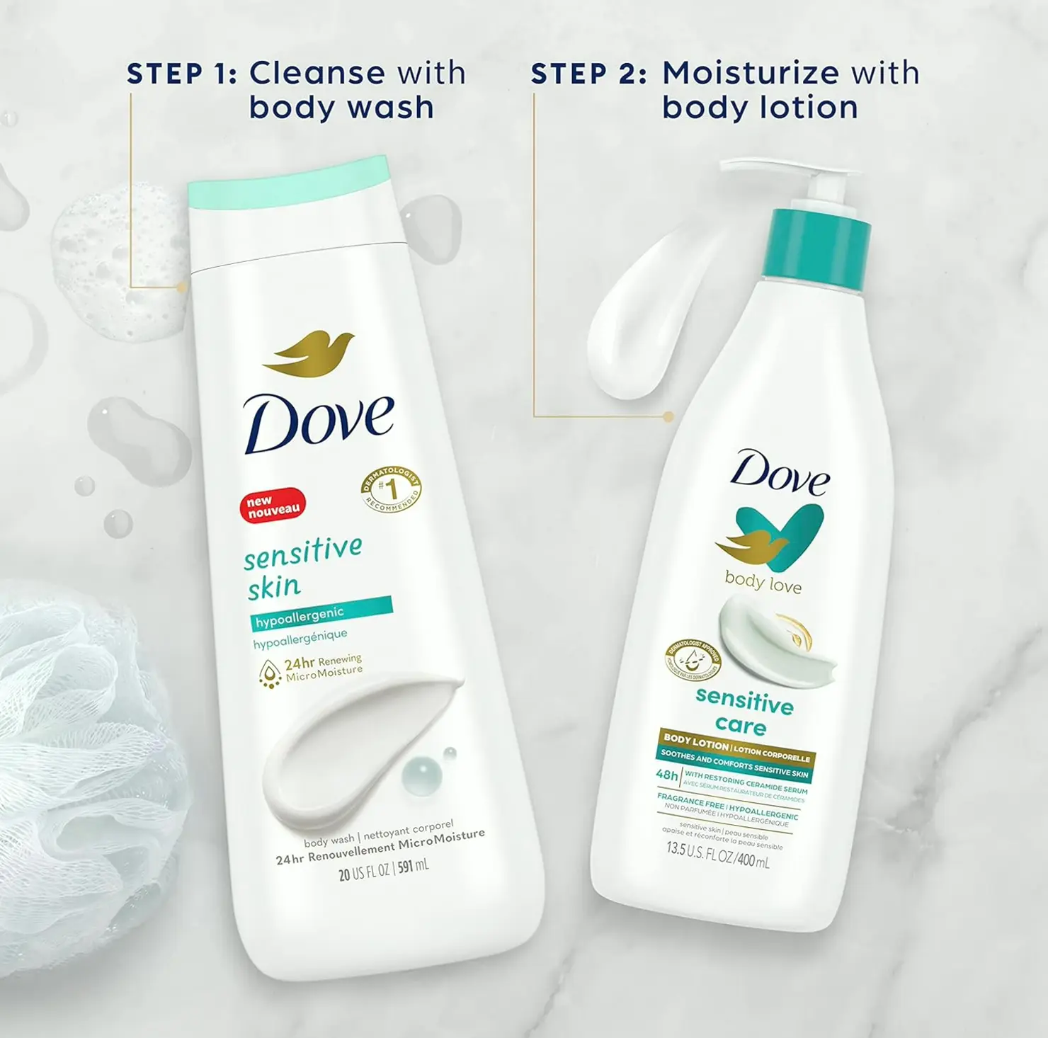 Dove's Sensitive Skin Lotion Set of 3 with Ceramide Complex