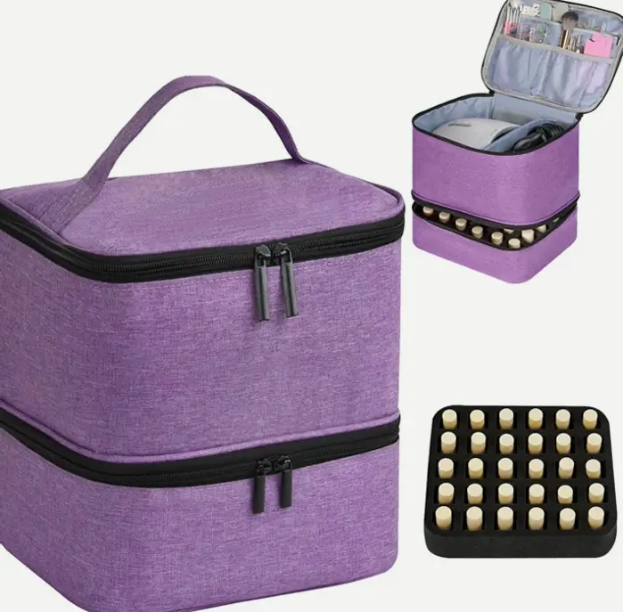 Nail Organizer Bag Holds Thirty Bottles 15 ml with Nail and Storage