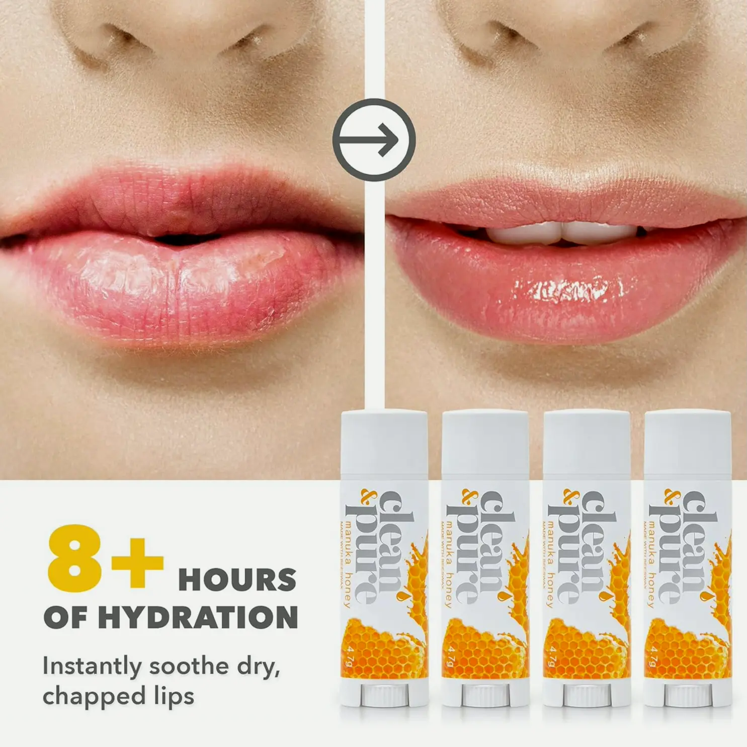 Clean Beekeeper’s Favorite Lip Balms, 4-Pack Lip Care w/ Manuka Honey