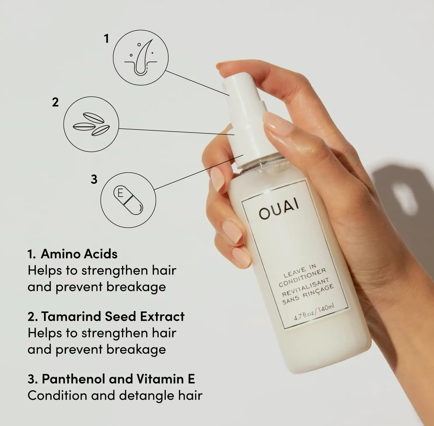 OUAI Leave In Conditioner: Detangle & Shine (4.7 oz)