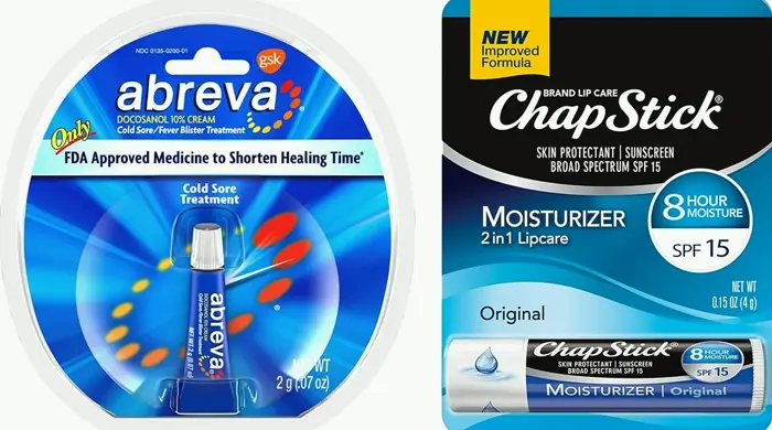 Abreva Cold Sore Treatment with ChapStick Moisturizer Combo Pack