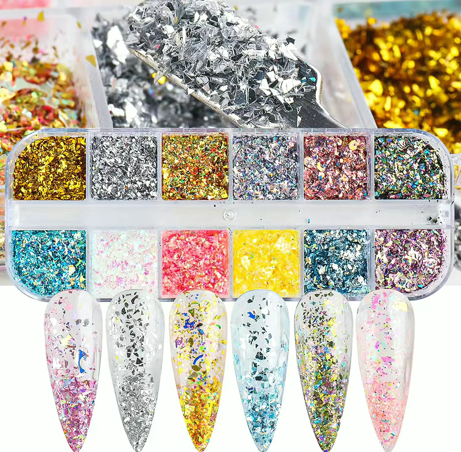 Irregular Nail Film Fragments Glitter