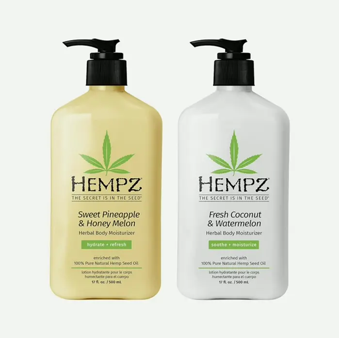 Hempz Body Lotion: Sweet Pineapple & Honey's Melons + Coconut & Watermelons Daily Moisturizing Cream (Bundle) with Shea Butter & Aloe's - 17 fl oz