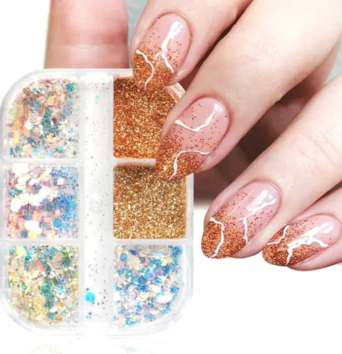 Nail Design Sparkle Sequins Dust - Holographic Nail Art Supplies