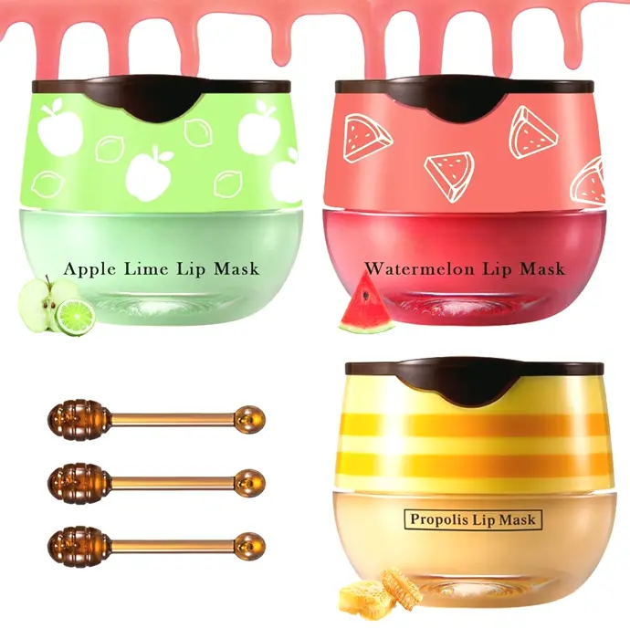 Set of 3 Honey Bee Lip Balm Honey Pot Variety